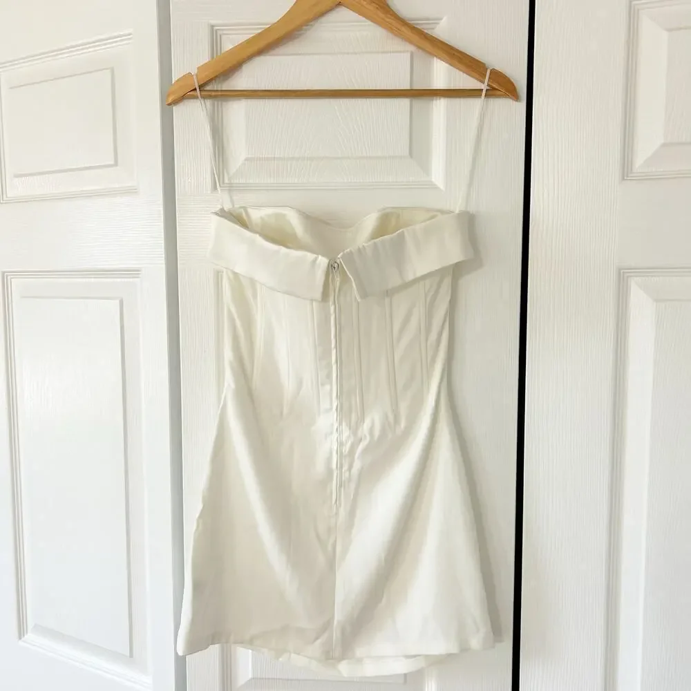 NWOT With Jéan Chloe Corset Mini Dress In White Women’s Size Small - Picture 4 of 10